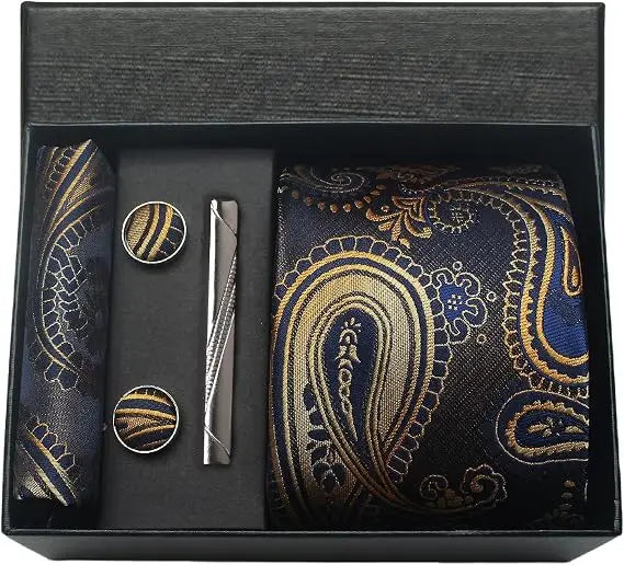 Luxury Silk Paisley Men’s Tie Gift Set