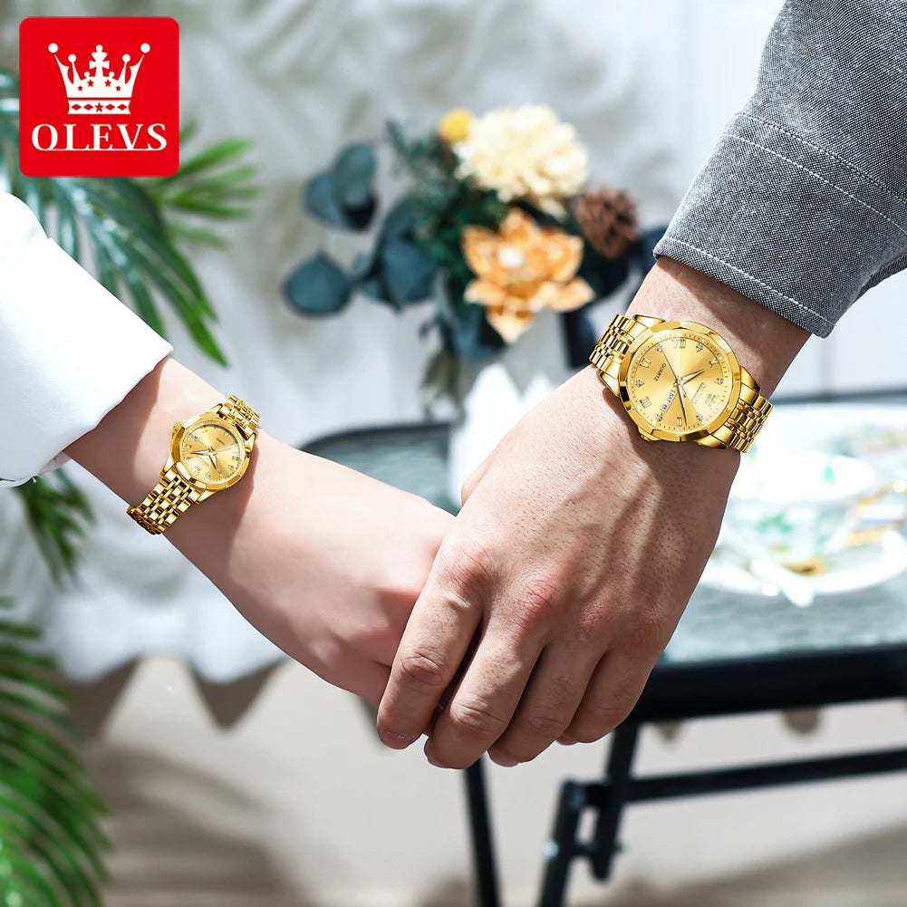 OLEVS 9931 Luxury Couple Quartz Watch