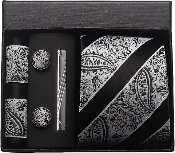 Luxury Silk Paisley Men’s Tie Gift Set
