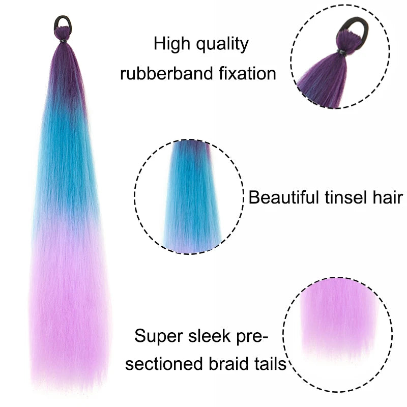 26" Colored Braiding Ponytail Extension