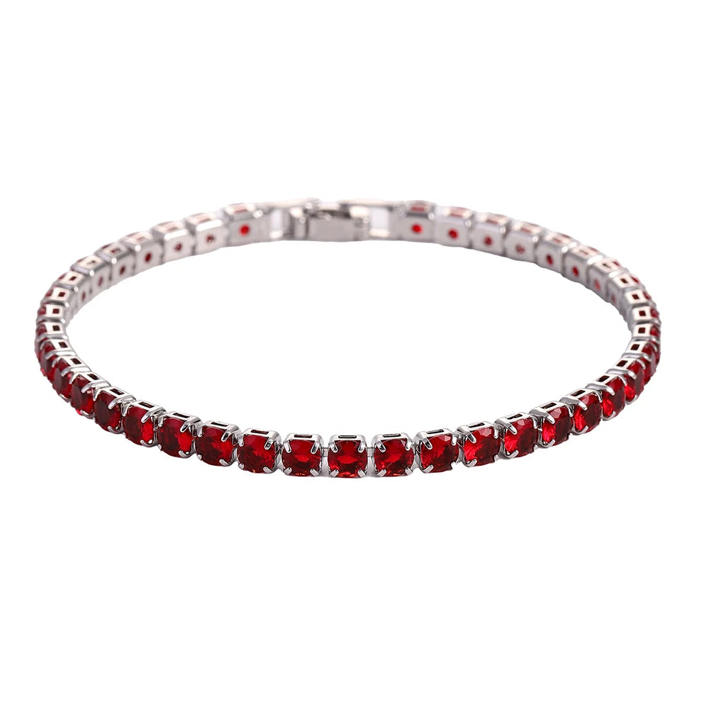 4mm Cubic Zirconia Tennis Bracelet – Elegant Gold & Silver Design