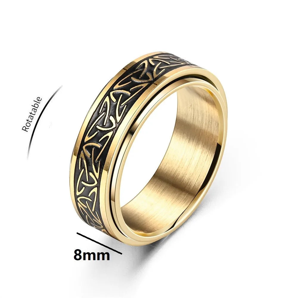 Viking Celtic Knot Stainless Steel Spinner Ring