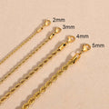Vnox Dainty Gold Rope Chain Necklace
