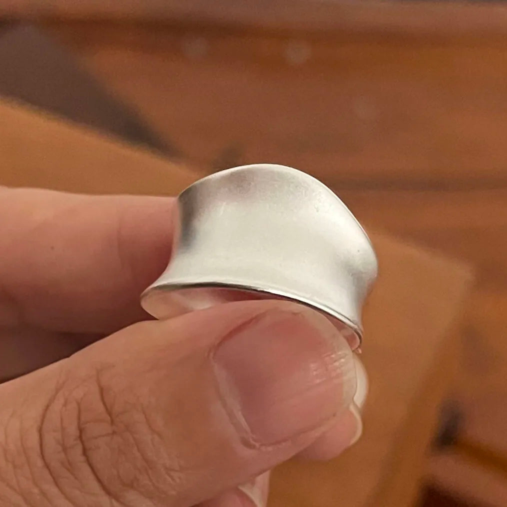 Sterling Silver Minimalist Moon Ring Set for Women