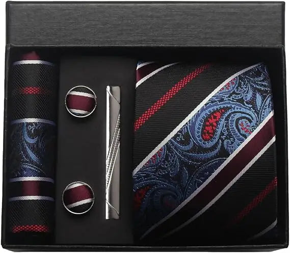 Luxury Silk Paisley Men’s Tie Gift Set