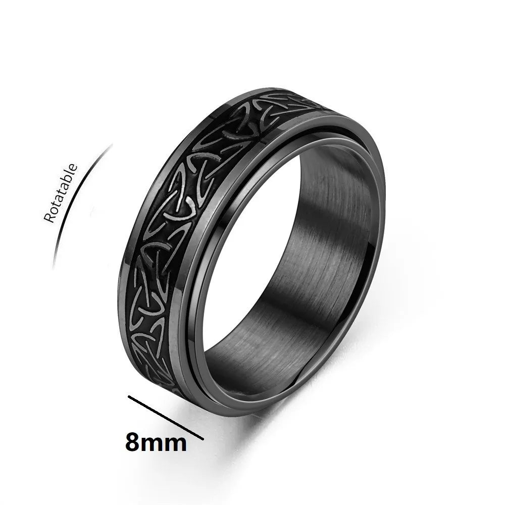Viking Celtic Knot Stainless Steel Spinner Ring