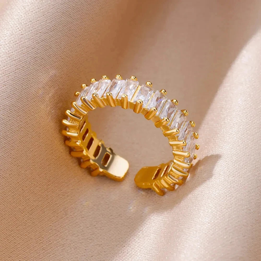 Gold Stainless Steel Classic Women's Ring