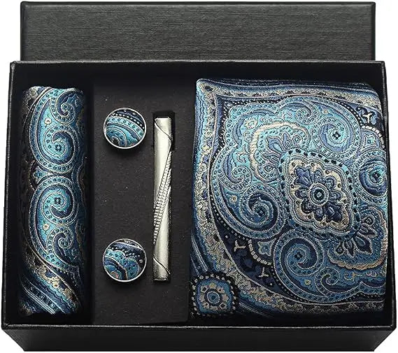 Luxury Silk Paisley Men’s Tie Gift Set