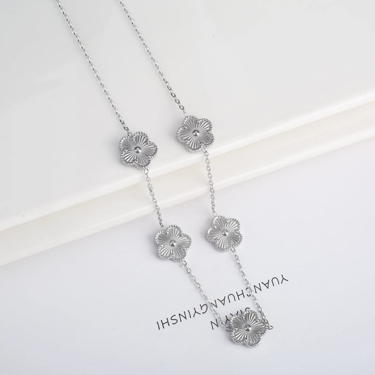 Clover Flower Adjustable Stainless Steel Bracelet