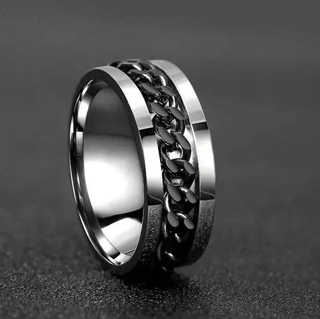 Rotatable Stainless Steel Punk Spinner Ring