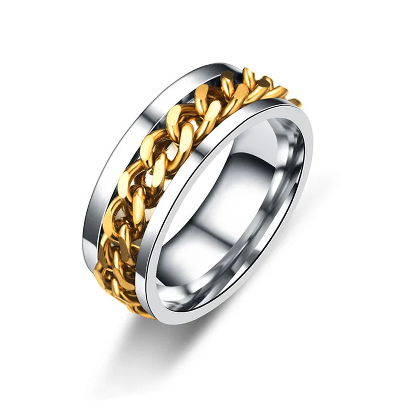 Rotatable Stainless Steel Chain Spinner Ring