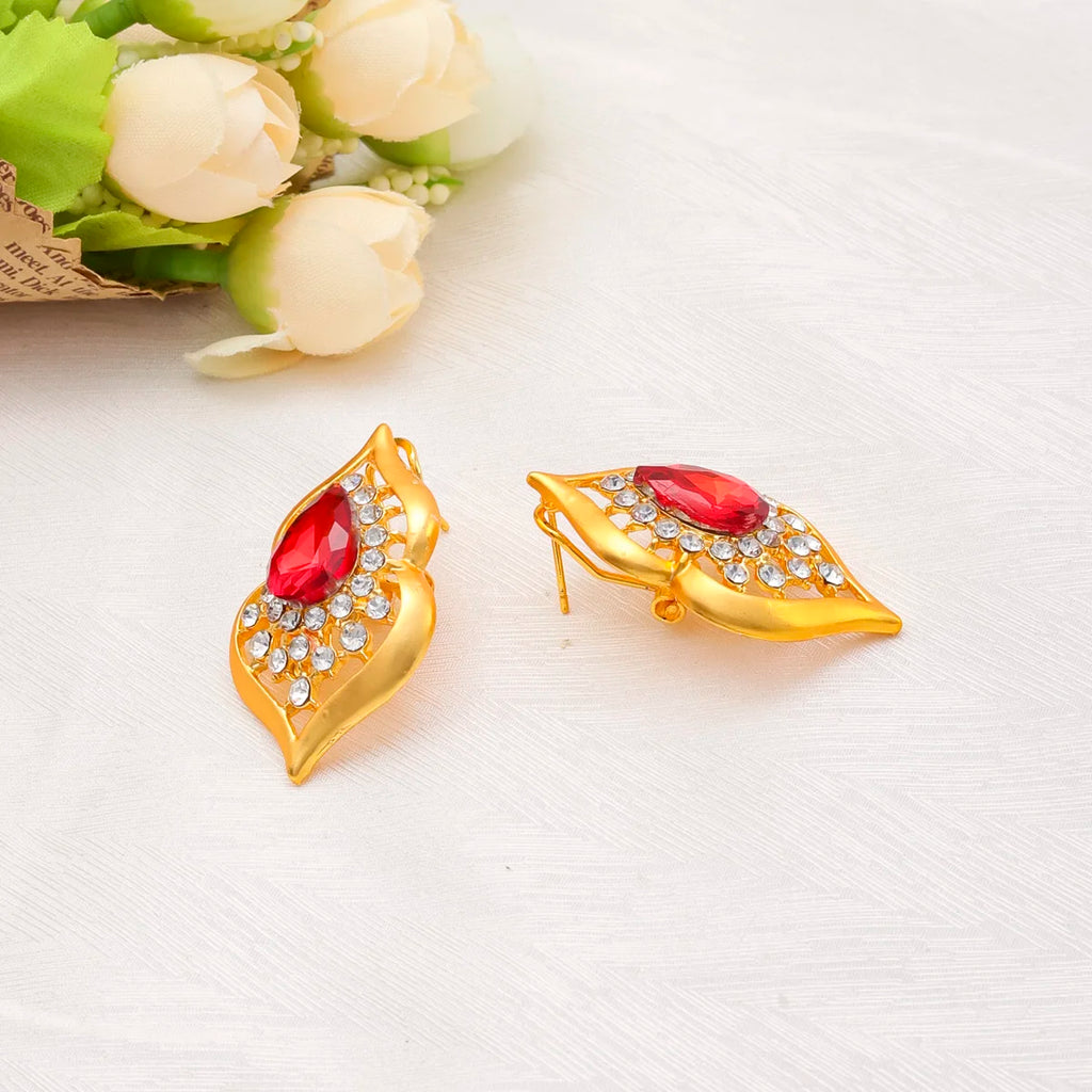 Gold Plated Zircon Necklace & Earrings Set
