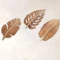 3-Piece Wooden Leaf Wall Art