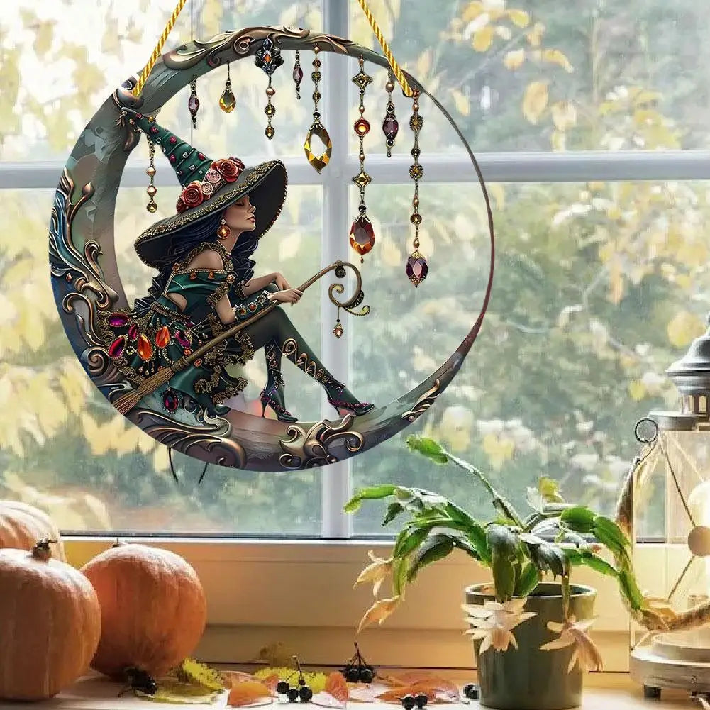 Moonlit Witch Window Hanging