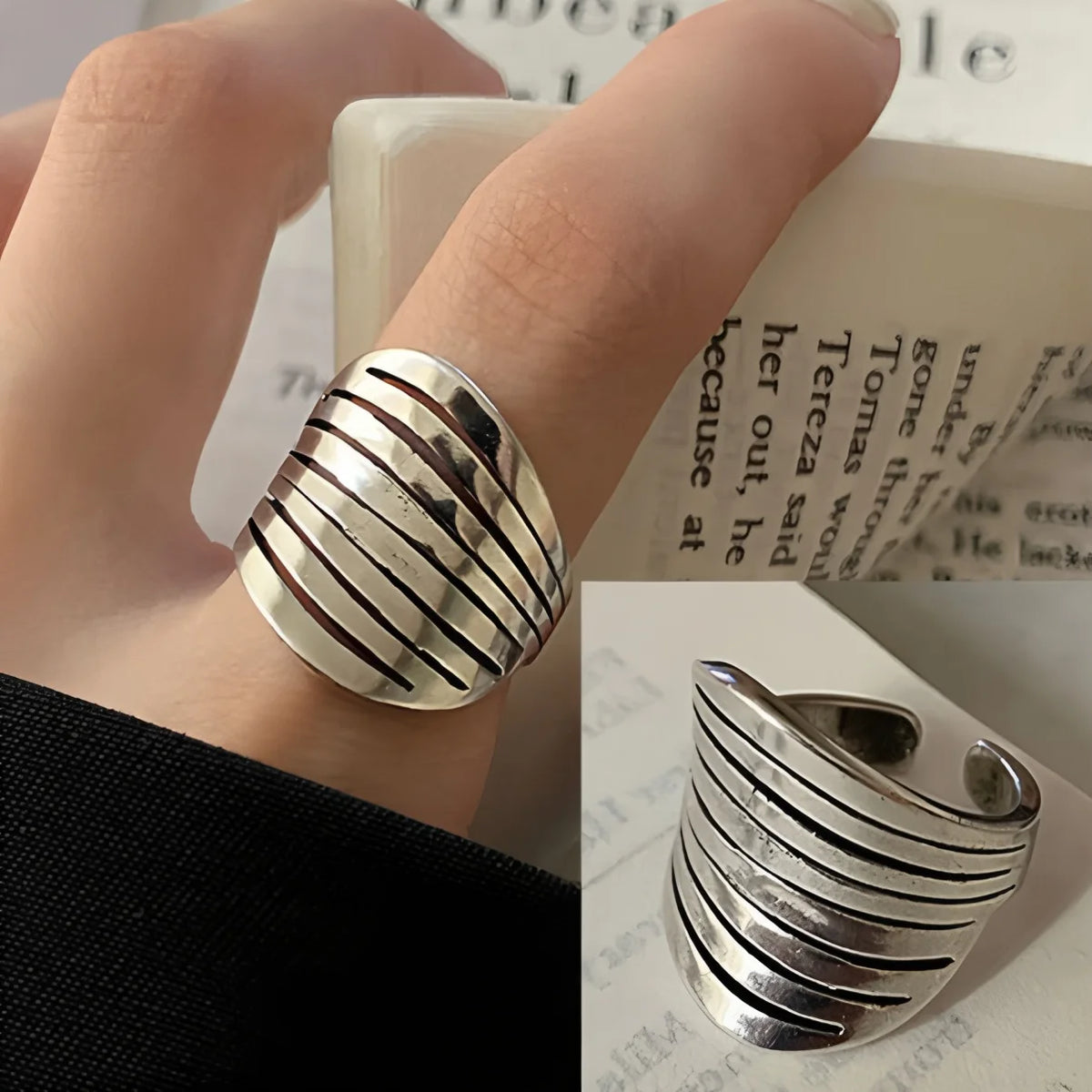 925 Sterling Silver Retro Flower Ring