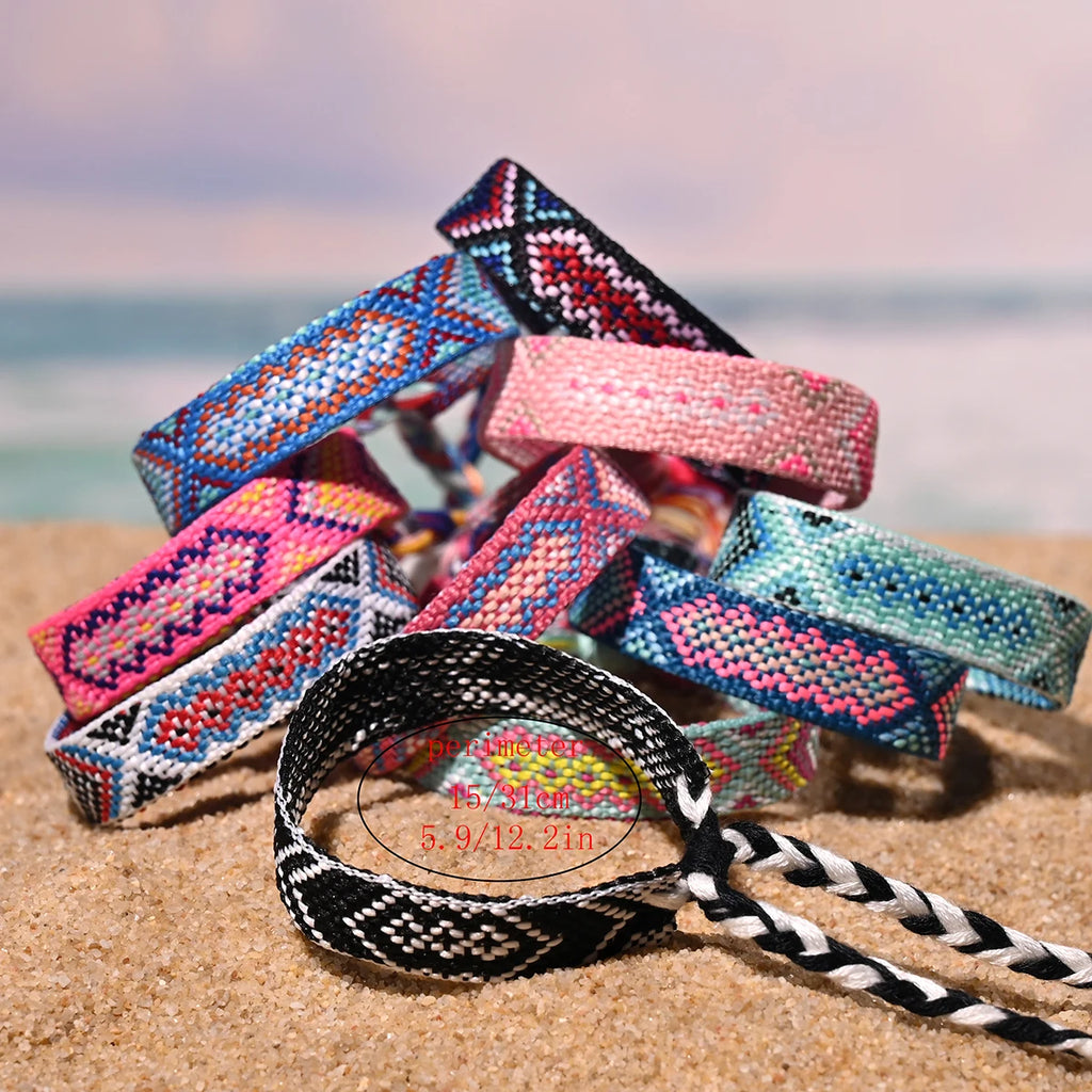 10-Piece Friendship Bracelet Set – Boho Design for Men & Women