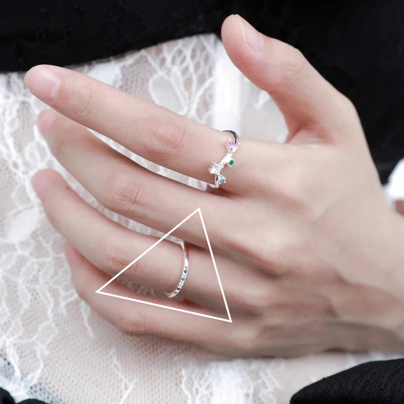 Sterling Silver Hollow Love Heart Ring for Women
