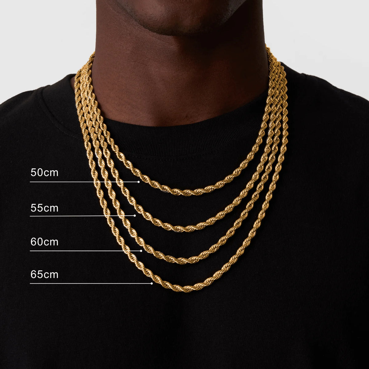 Punk Vintage Gold Rope Chain Necklace