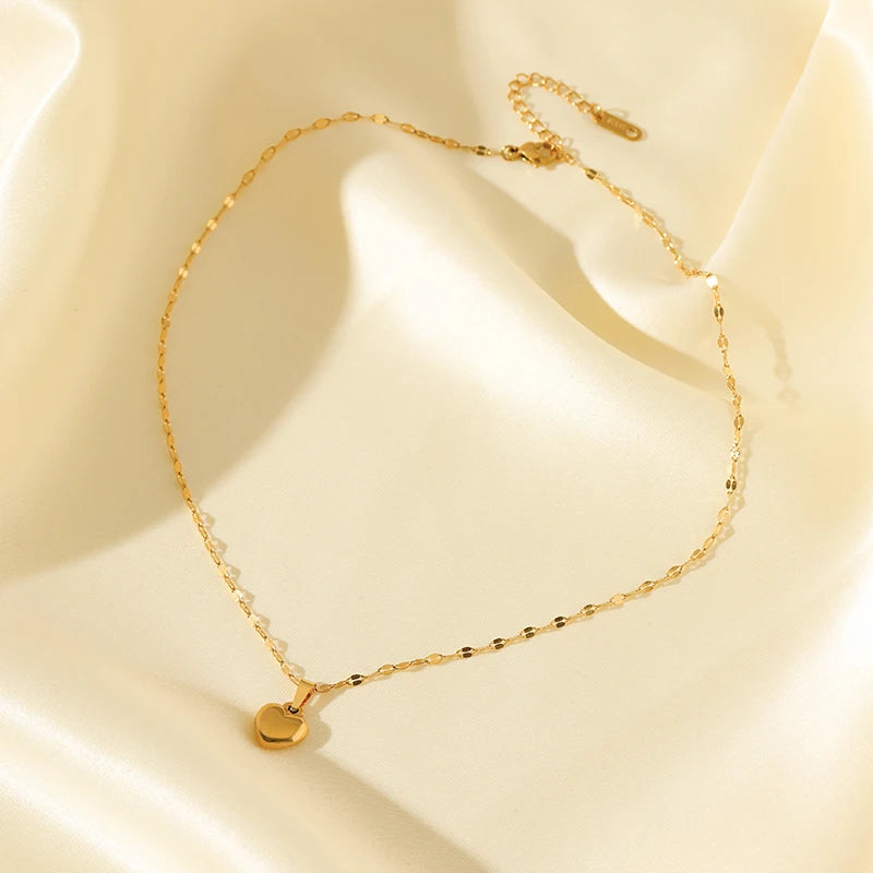 18K Gold-Plated Stainless Steel Heart Jewelry Set