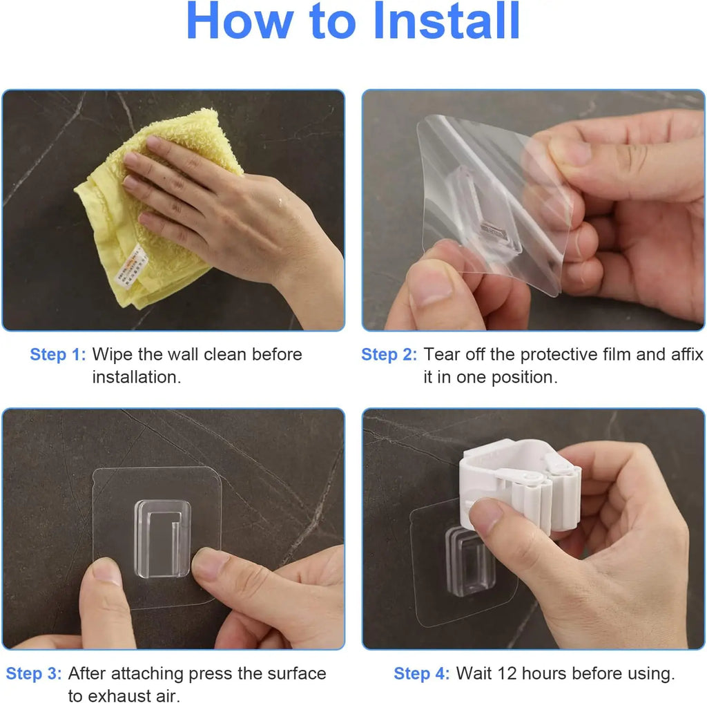 Adhesive Mop and Broom Holder
