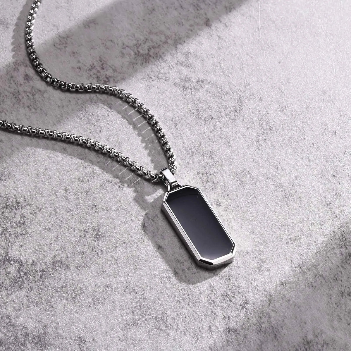 Vnox Men’s Small Stainless Steel Dog Tag Necklace