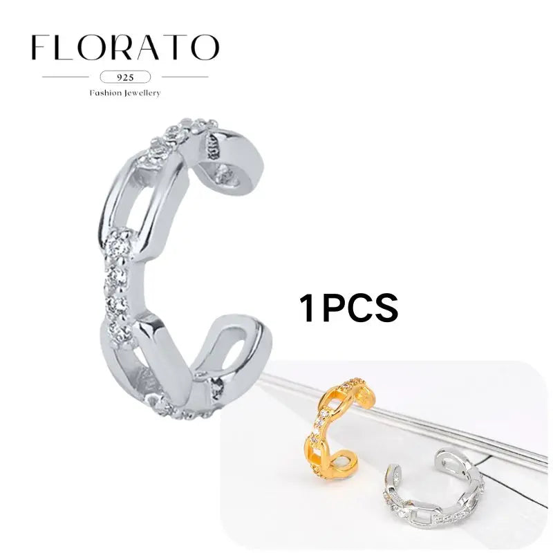 24K Gold-Plated Zircon Ear Clips