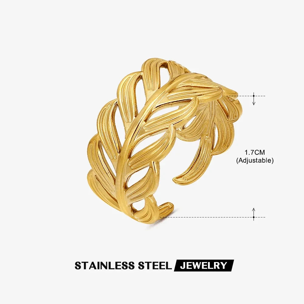 Gold 316L Stainless Steel Star Adjustable Ring