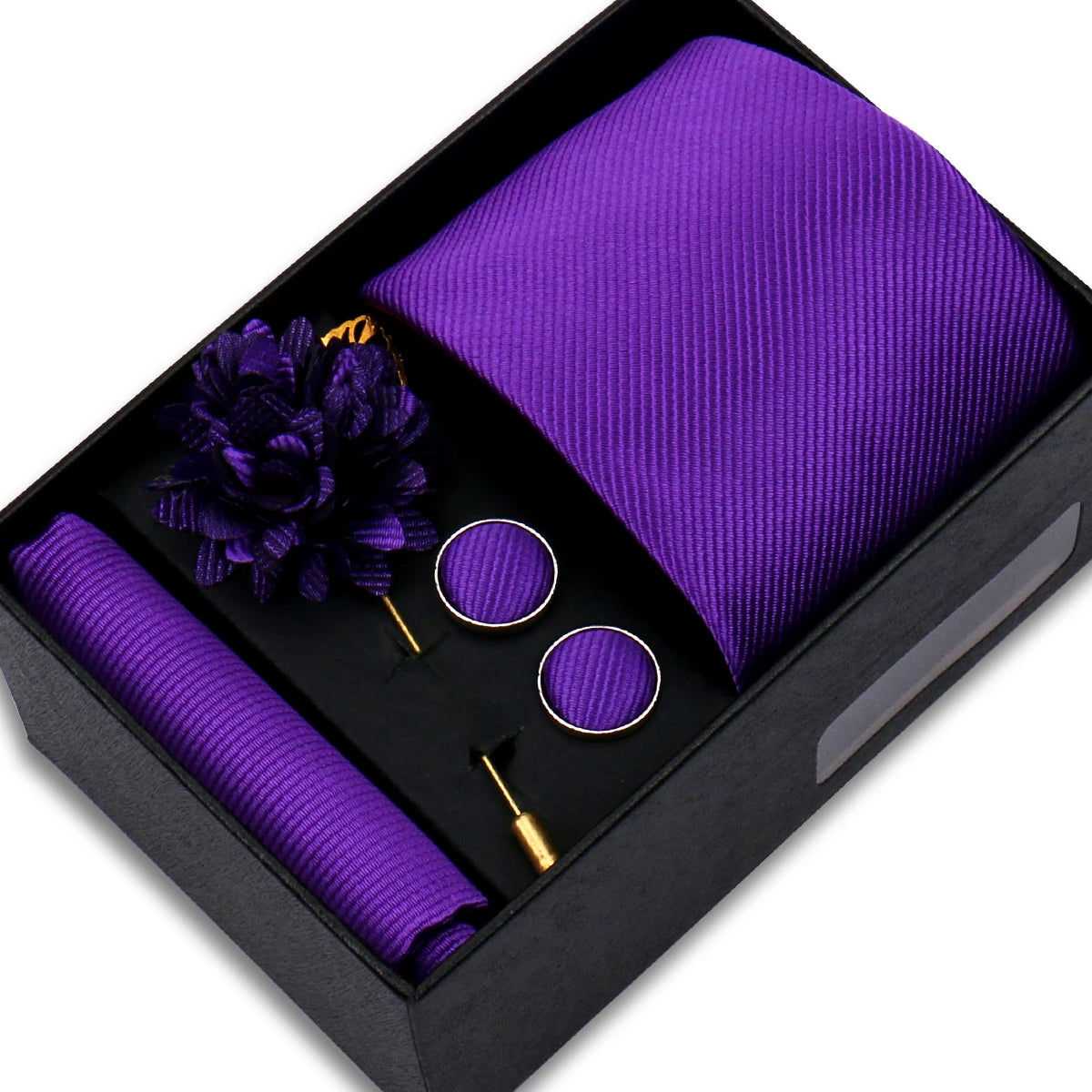 Men’s Solid Color Tie & Accessories Set