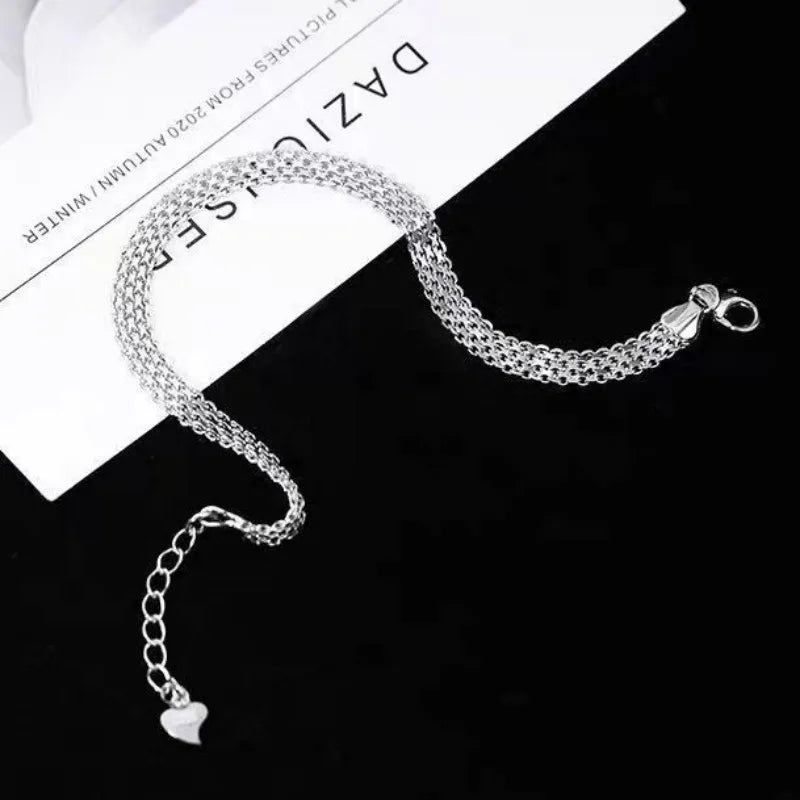 925 Sterling Silver Mesh Chain Bracelet – Elegant Design for Men & Women