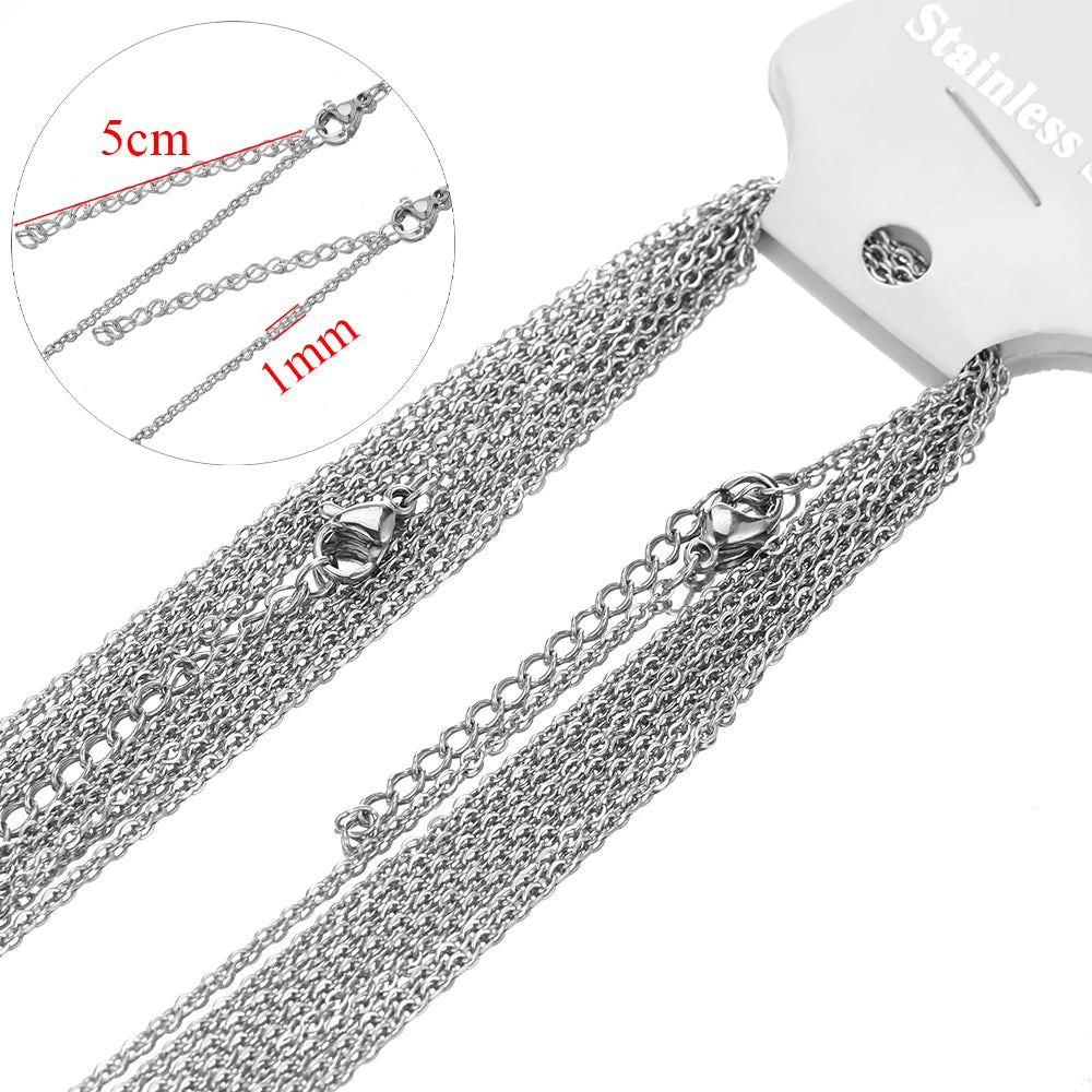Gold Stainless Steel Adjustable Chains, 10pcs