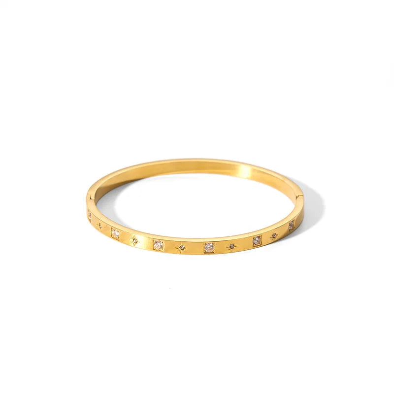 Elegant CZ Stainless Steel Women’s Bracelet