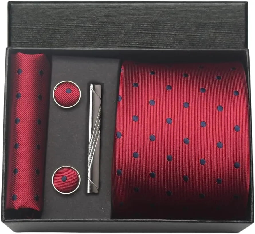Men’s 100% Silk Tie Set with Gift Box