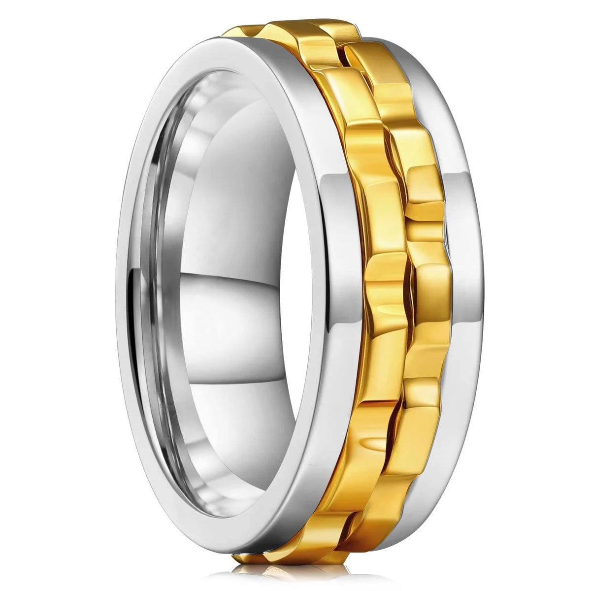Men’s Titanium Steel Gear Spinner Ring