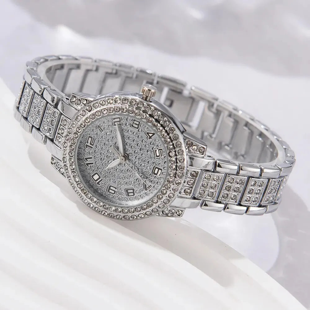 6PCS Women’s Crystal Luxury Quartz Watch Set