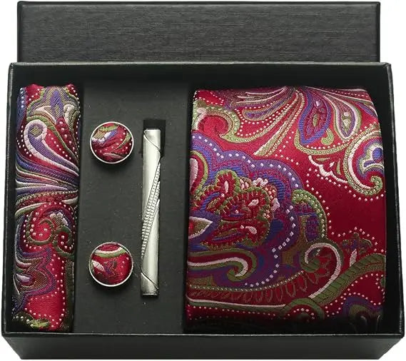 Luxury Silk Paisley Men’s Tie Gift Set
