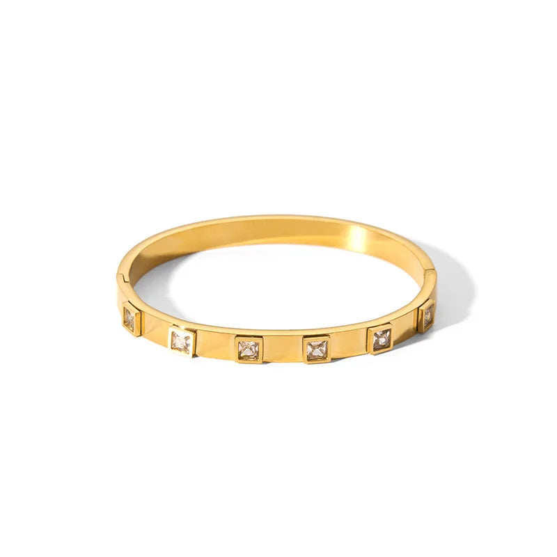Elegant CZ Stainless Steel Women’s Bracelet