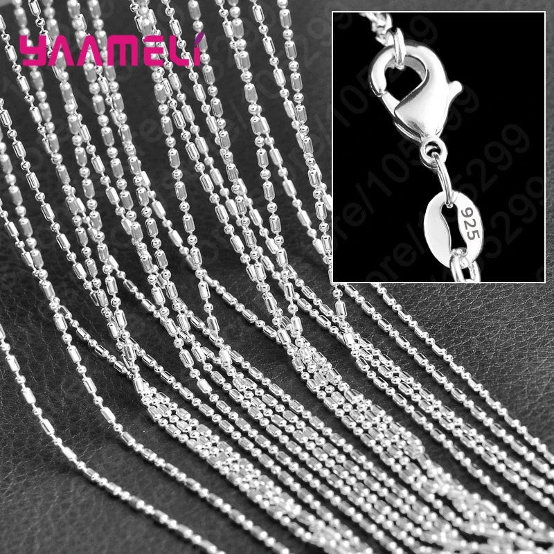 10PCS 925 Sterling Silver Chain Necklace Set