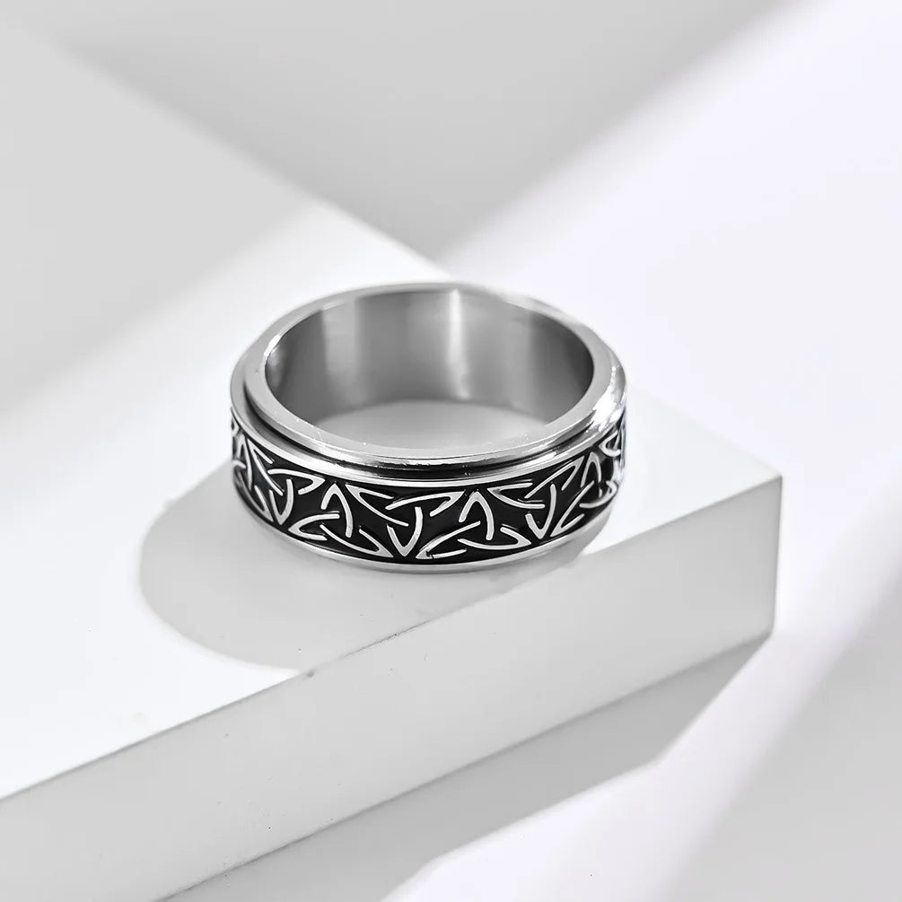 Viking Celtic Knot Stainless Steel Spinner Ring