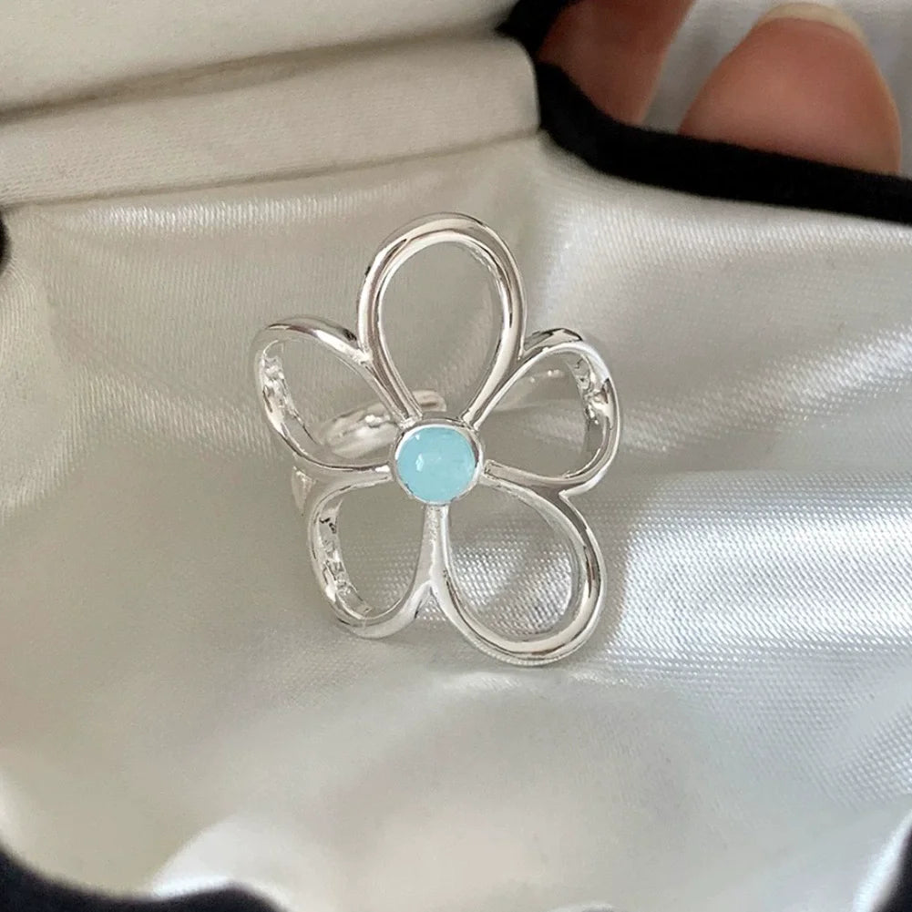 925 Sterling Silver Retro Flower Ring