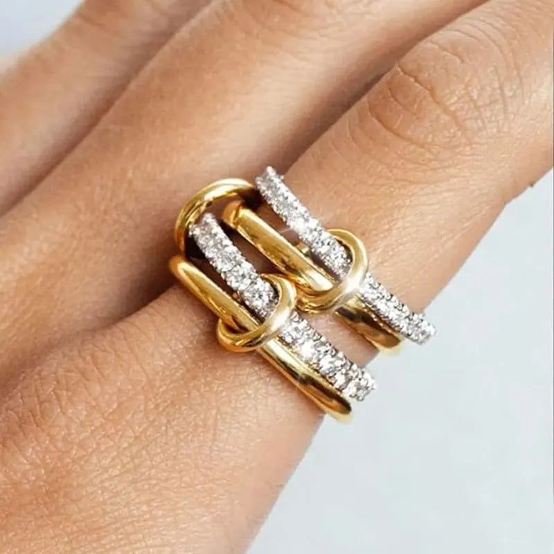 Two-Tone Copper Stacking Ring Set for Women