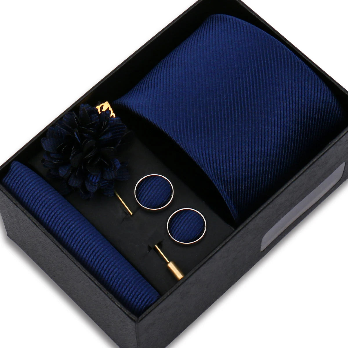 Men’s Solid Color Tie & Accessories Set