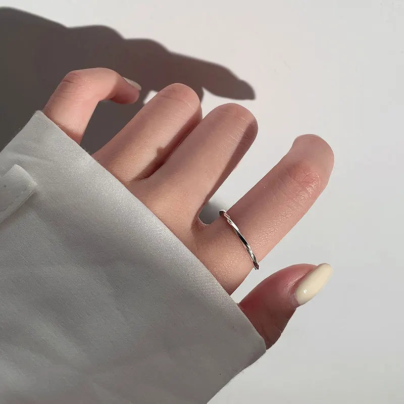 Sterling Silver Hollow Love Heart Ring for Women