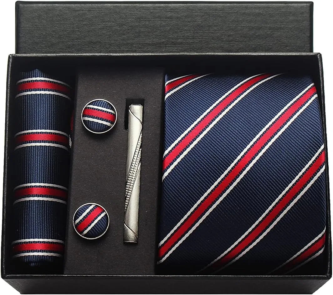 Men’s 100% Silk Tie Set with Gift Box