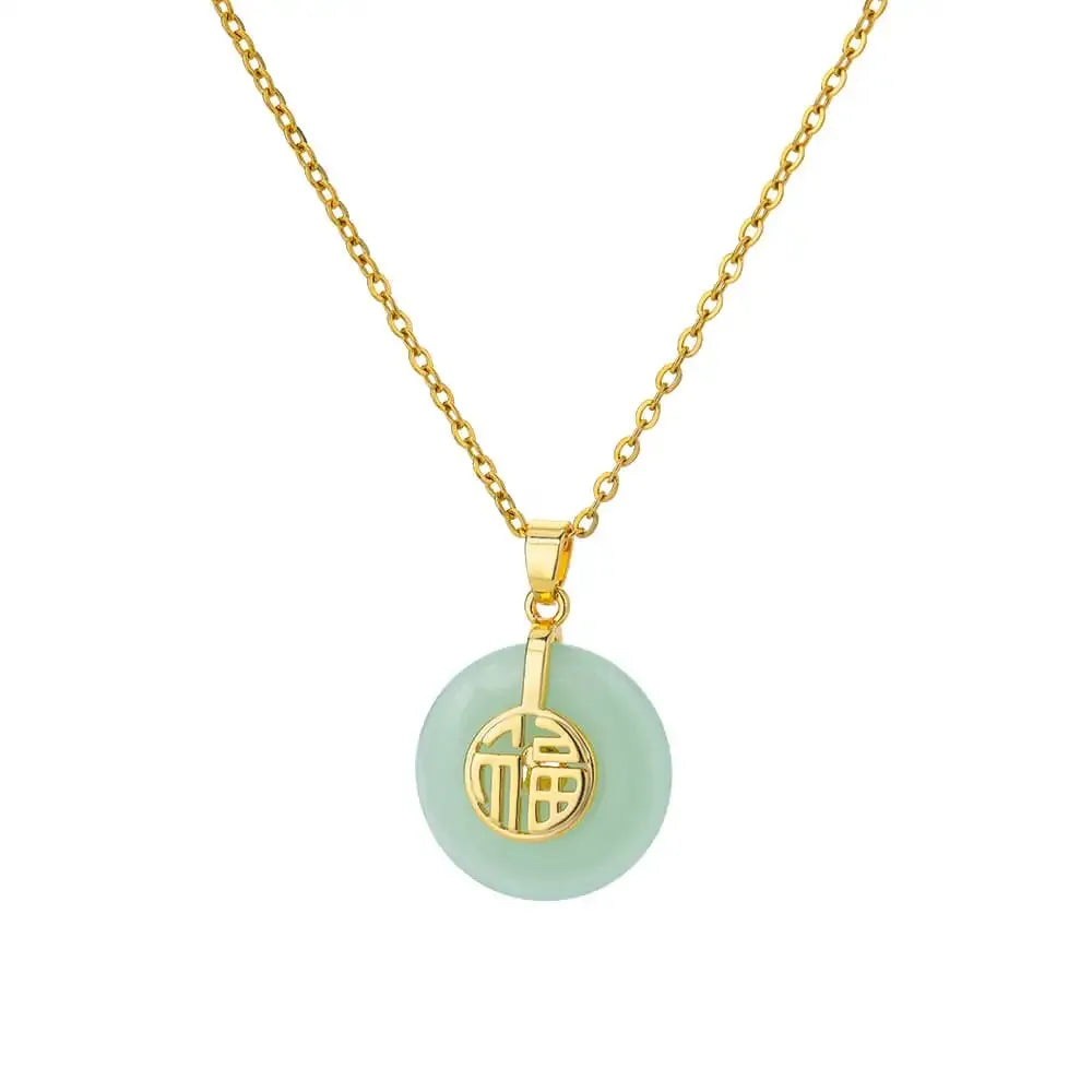 Gold Opal Oval Pendant Necklace for Women