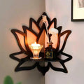 Wooden Lotus Corner Shelf