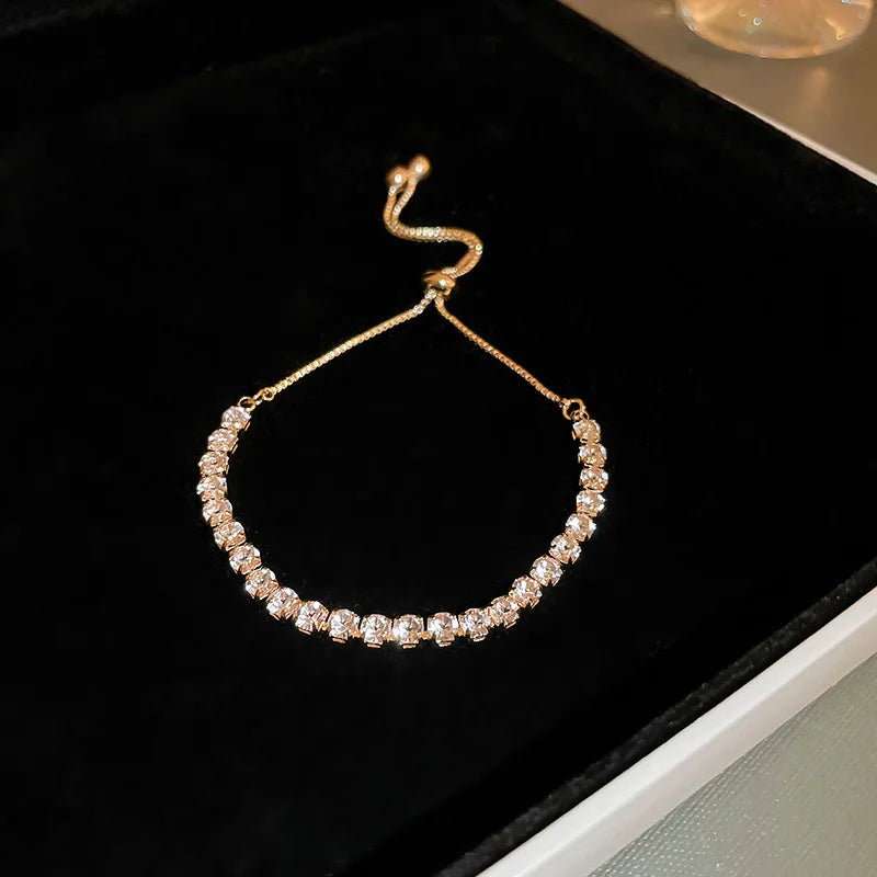 Adjustable Rhinestone Wave Bracelet for Women