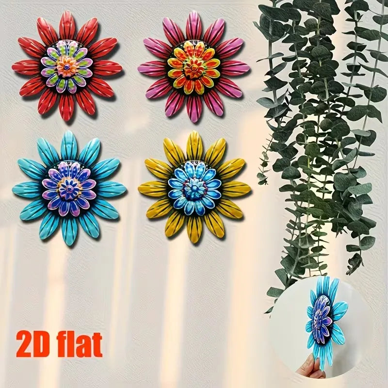 Metal Flower Ornaments Set