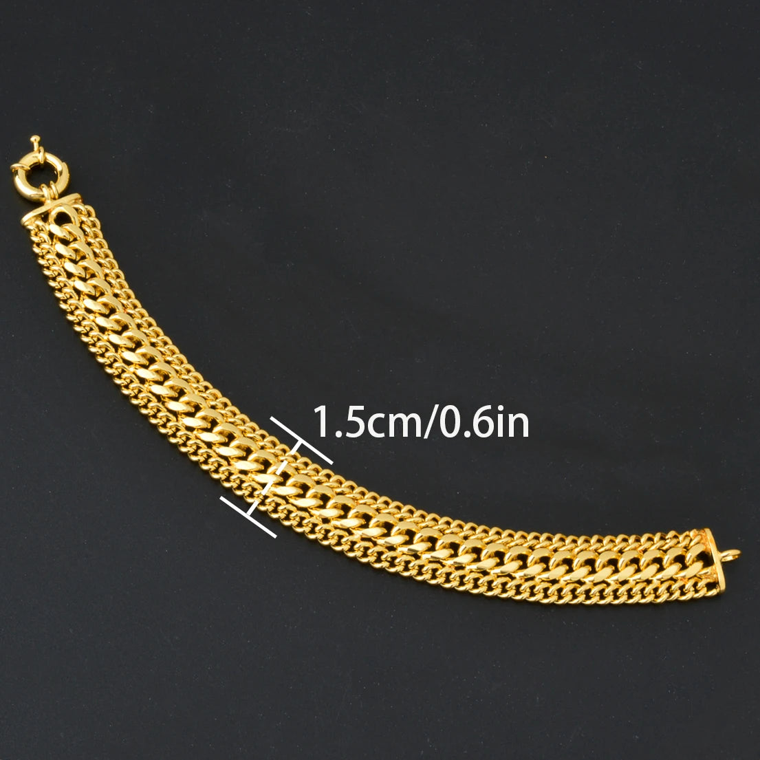 18K Gold Plated Miami Curb Chain Bracelet