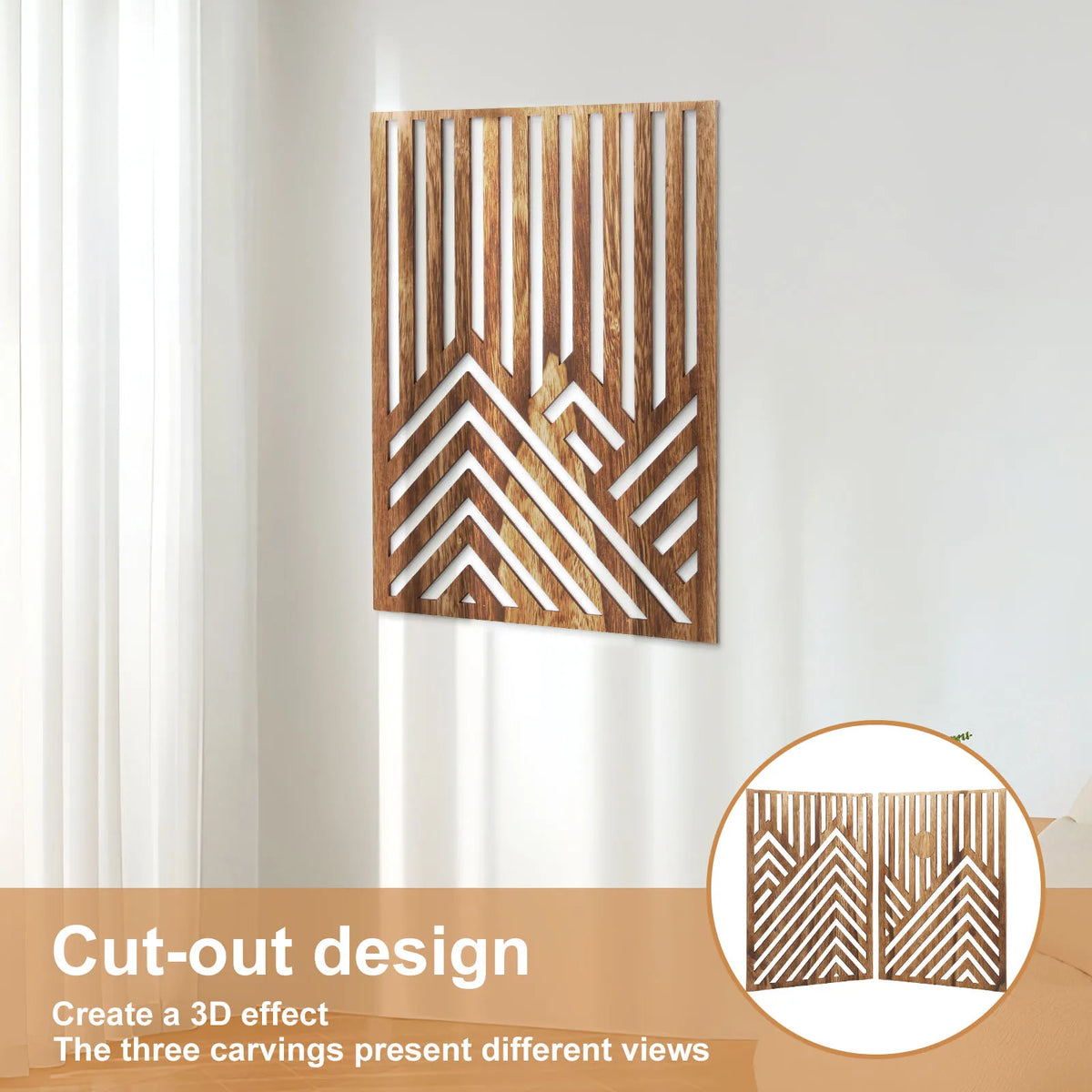 3-Piece Openwork Wooden Wall Art
