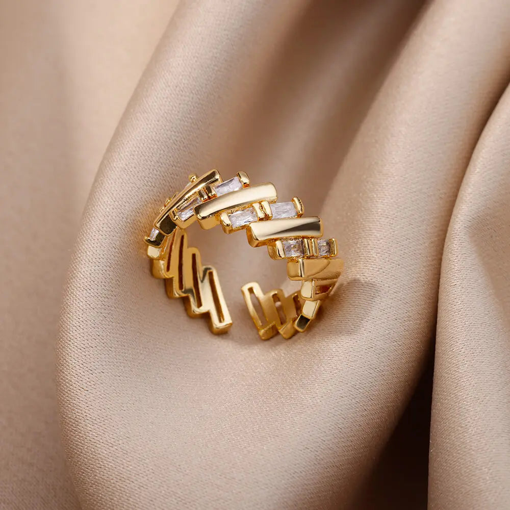 Gold Initial Heart Ring for Women A–Z